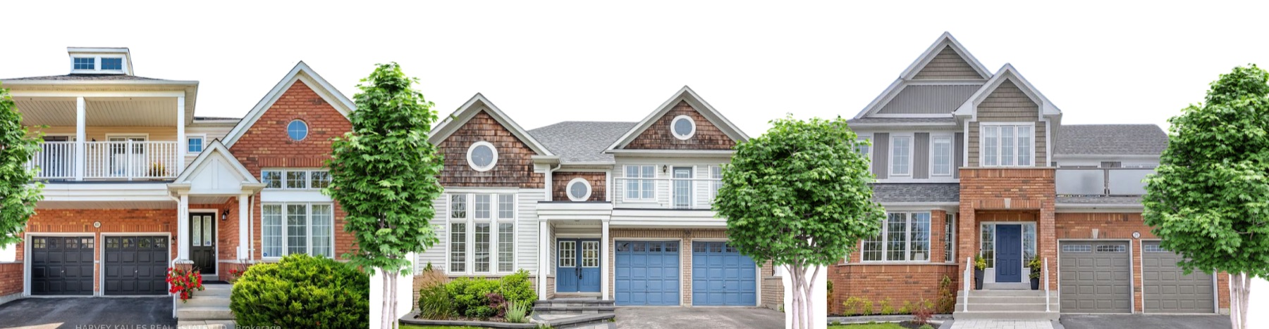 A residential streetscape representative of the Durham Region communities The Gordon Brothers Team serves, including Oshawa