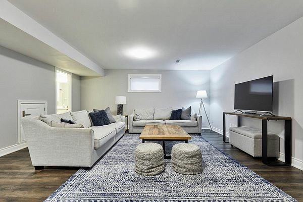 Finished lower-level living room at 475 Poplar Avenue, Ajax